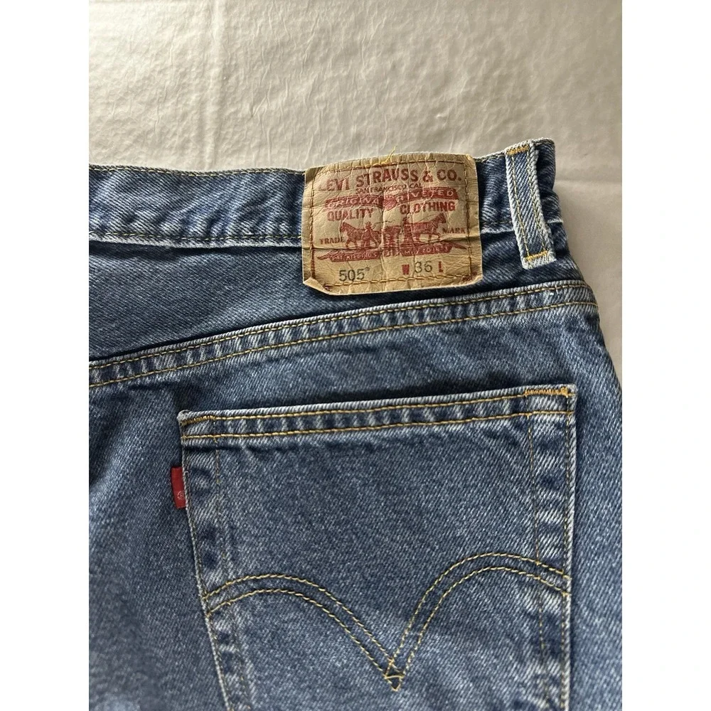 VTG Levi's 505‎ Mens Size W36 Denim Shorts Mens Y2K Baggy Medium Wash Jorts
